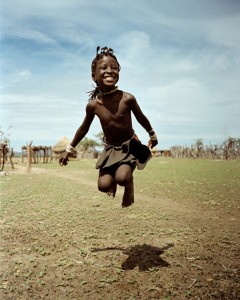 african girl jumping